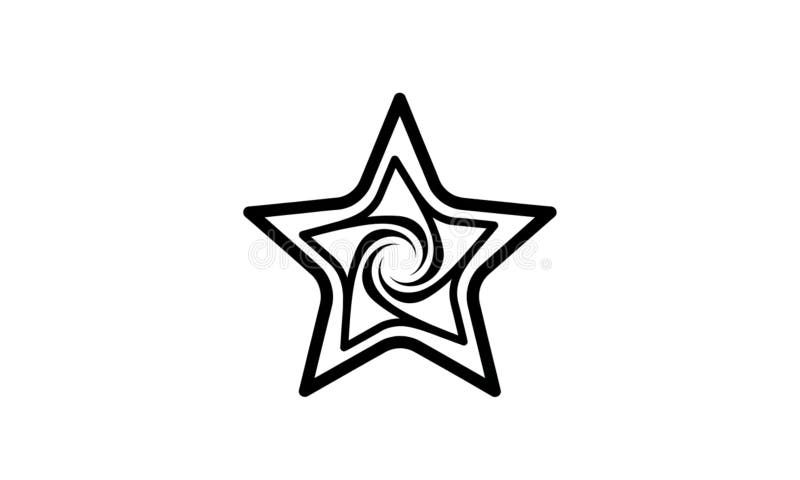 Elegant swirl star graphic element for modern designs or magical projects creating a unique visual impact royalty free illustration