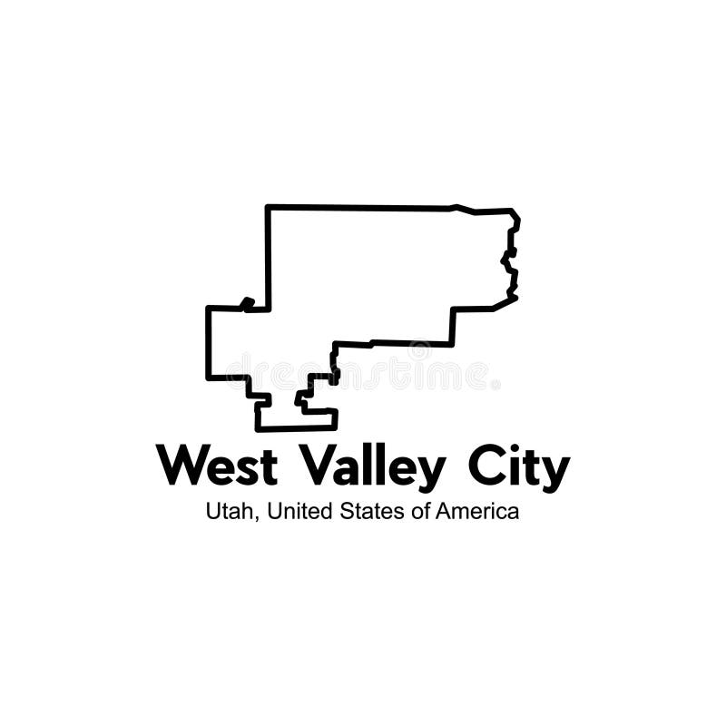 Map of West Valley Utah City Modern Simple Logo Stock Vector