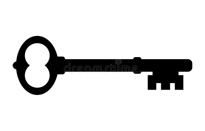 Old door key vector icon