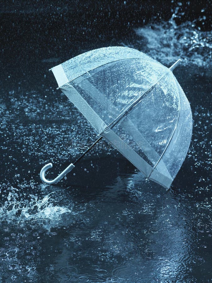 Umbrella in rain stock photo. Image of scary, surface 4014482