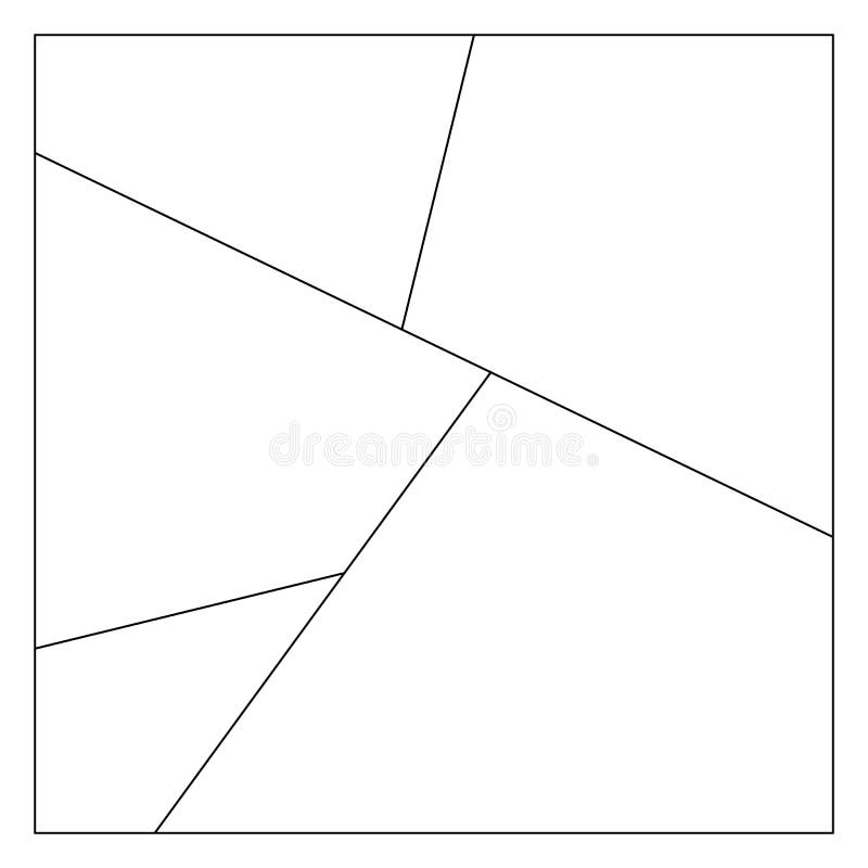 Blank Jigsaw Puzzle 9 pieces. Simple line art style for printing and web.  Stock vector illustration, Stock vector