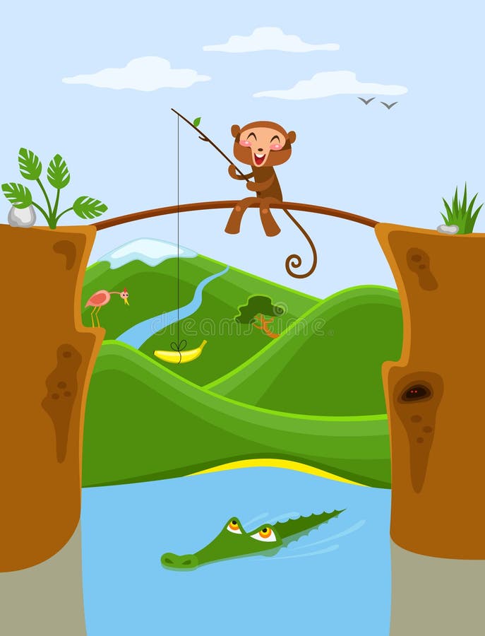 Fishing Monkey Stock Illustrations – 297 Fishing Monkey Stock  Illustrations, Vectors & Clipart - Dreamstime
