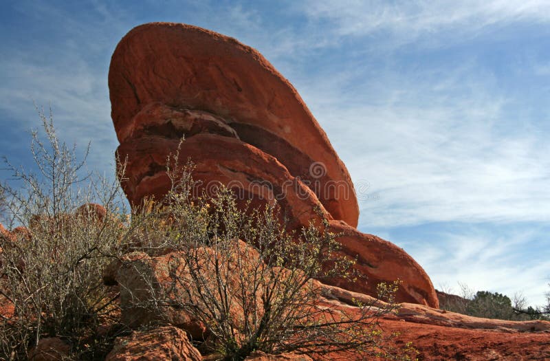 Unusual red red rock formation