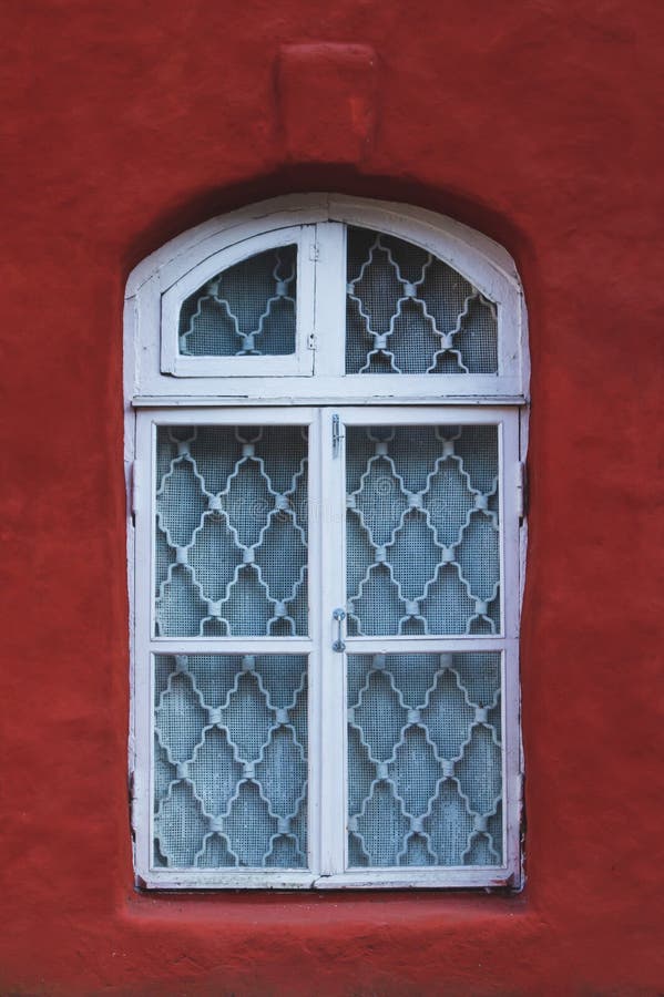 Unusual Window on the Facade of the Old House Stock Image - Image of .