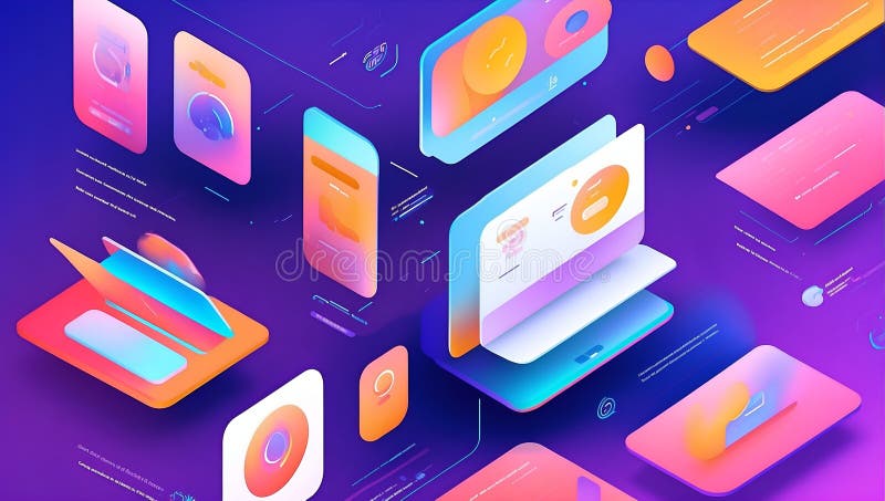 Ethereal Elegance: Versatile UI UX Page Design. AI generate stock illustration