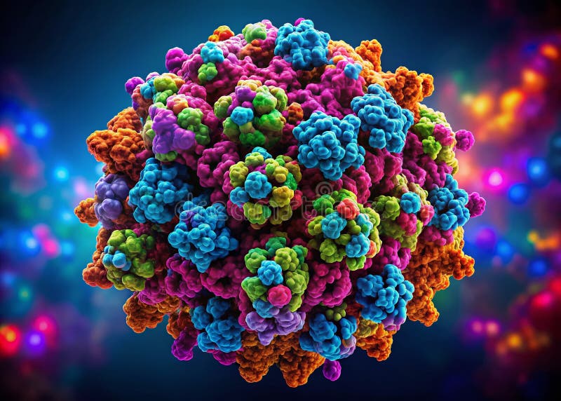 Unveiling the Intricate 3D Structure of Hemoglobin A Detailed Molecular Render vector illustration
