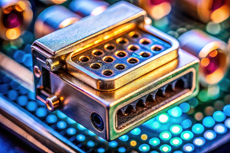 Unveiling the Intricate Design of a Modern Computer Connector A Closeup Exploration of Data Transfer Technology vector illustration