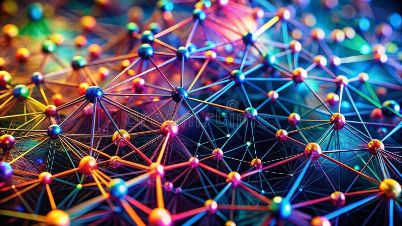Unveiling the Intricate Geometry of a Microscopic Network An Extreme CloseUp Exploration of Interconnected Points. Delve into the mesmerizing world of microscopic structure with this breathtaking close-up view of an intricate network. The image showcases a dense array of interconnected points, forming a complex and abstract geometric pattern. Each point appears precisely positioned, hinting at the underlying order and precision inherent in the natural world. The image s extreme magnification reveals a