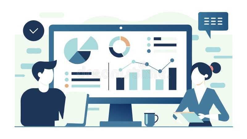 Unveiling the Market, Business Intelligence at Work vector illustration