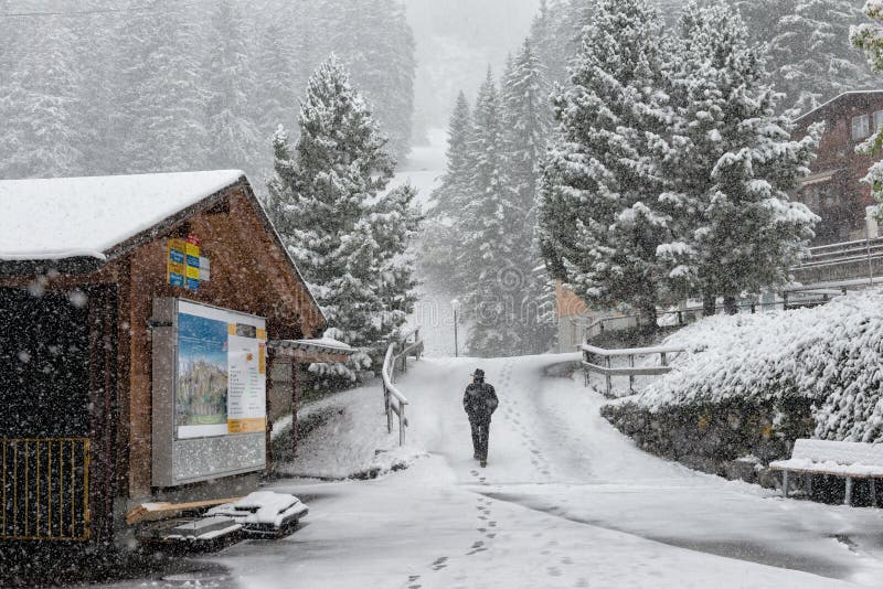 Uomini che indossano i vestiti neri che camminano nella neve fotografia stock libera da diritti Uomini che indossano i vestiti neri che camminano nella neve fotografia stock libera da diritti