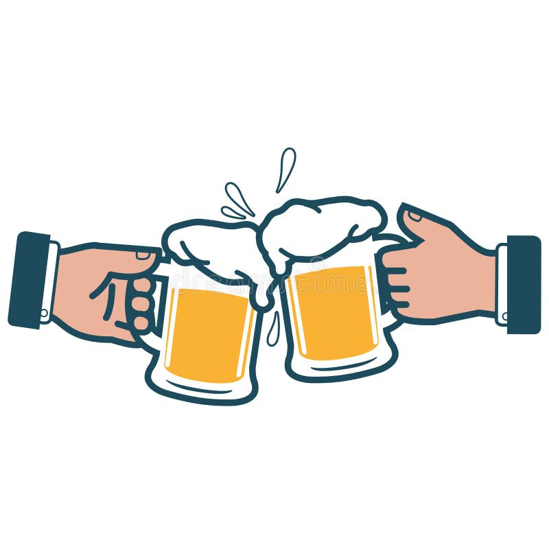 Uomini d'affari che tostano con la birra illustrazione di stock Uomini d'affari che tostano con la birra illustrazione di stock