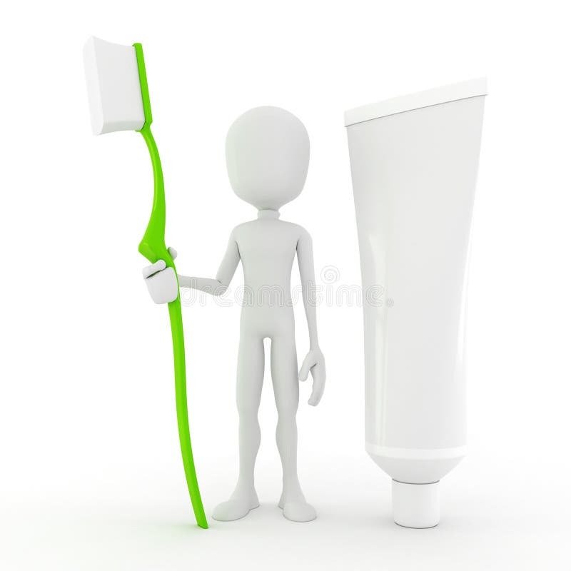 uomo 3d che tiene un toothbrush royalty illustrazione gratis uomo 3d che tiene un toothbrush royalty illustrazione gratis