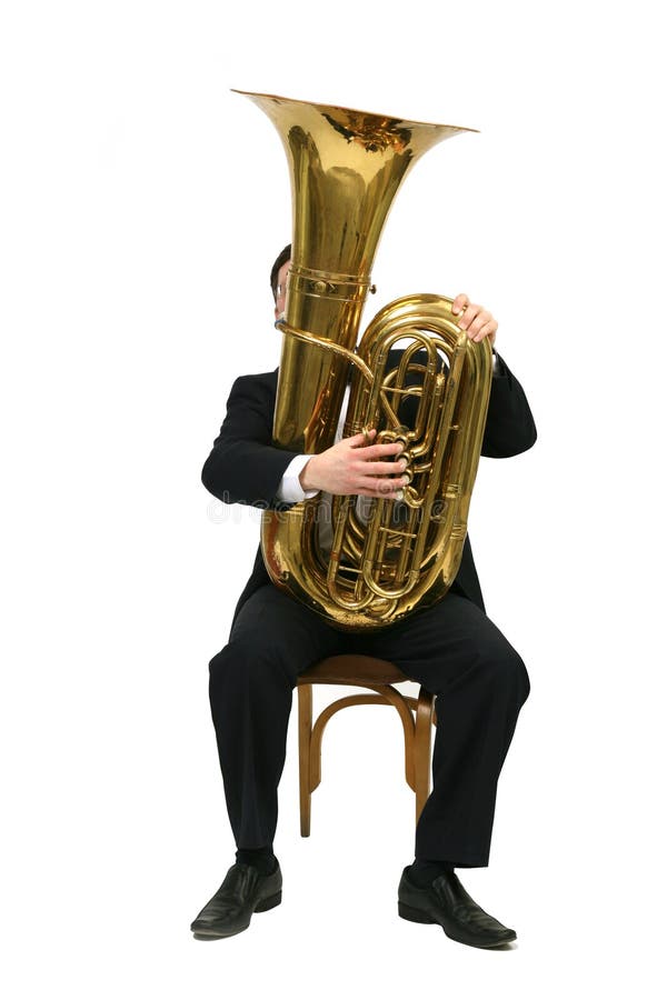 Man playing the tuba muzykalnom tool. Man playing the tuba muzykalnom tool