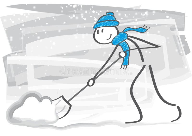 Uomo che rimuove neve con una pala