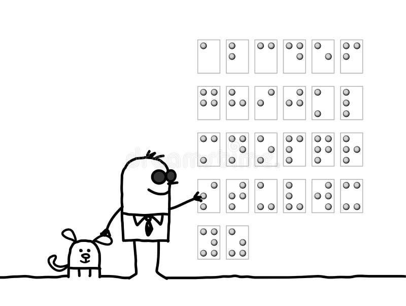 Uomo cieco & alfabeto del Braille illustrazione di stock Uomo cieco & alfabeto del Braille illustrazione di stock