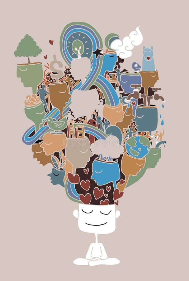 Uomo con le icone ed i simboli di Eco Va il concetto verde Salvo il mondo illustrazione vettoriale Uomo con le icone ed i simboli di Eco Va il concetto verde Salvo il mondo illustrazione vettoriale