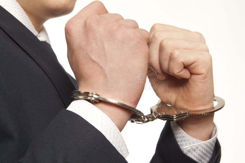 Uomo d'affari arrestato fotografia stock Uomo d'affari arrestato fotografia stock