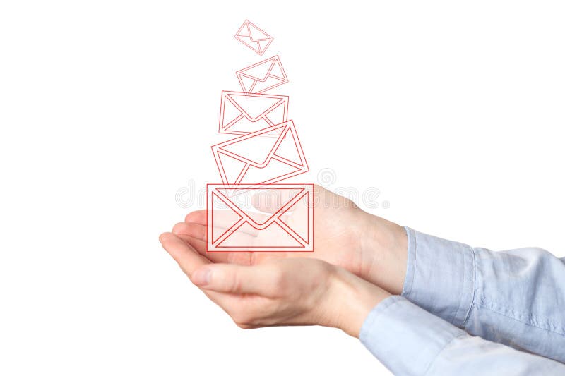 Uomo d'affari che tiene un concetto virtuale della busta per il email, comunicazioni globali Icone della lettera della posta sull fotografia stock Uomo d'affari che tiene un concetto virtuale della busta per il email, comunicazioni globali Icone della lettera della posta sull fotografia stock