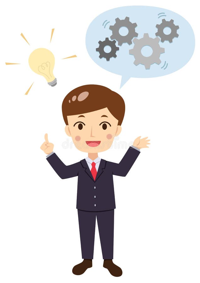 Imprenditore con un'idea, soluzione, risposta royalty illustrazione gratis