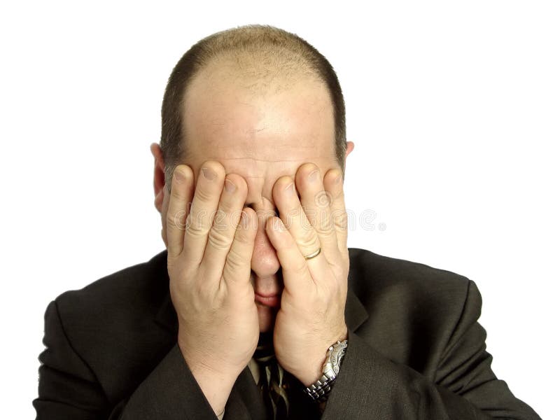 Uomo d'affari depresso fotografie stock libere da diritti Uomo d'affari depresso fotografie stock libere da diritti