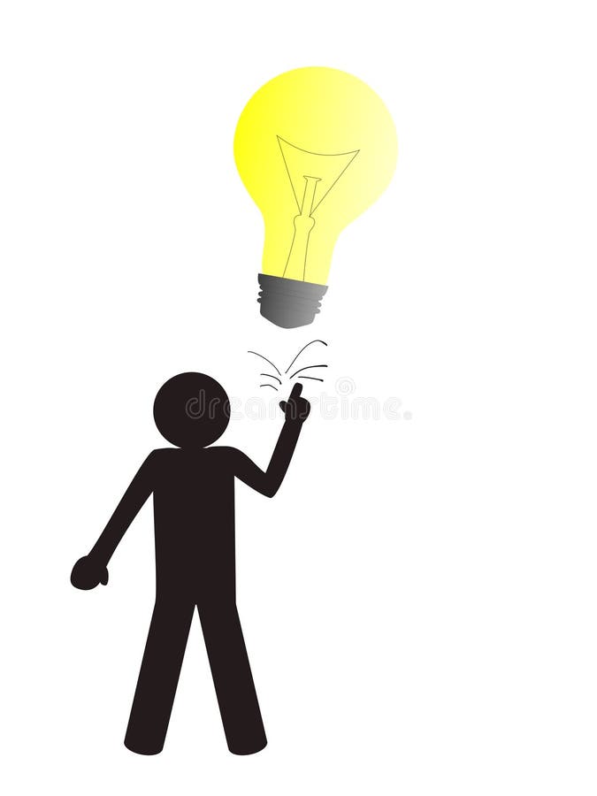 Uomo d'affari con una grande idea illustrazione vettoriale