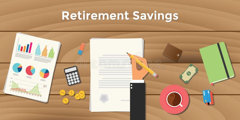 Uomo di affari dell'illustrazione di risparmio di pensionamento che firma un documento di lavoro di ufficio illustrazione di stock Uomo di affari dell'illustrazione di risparmio di pensionamento che firma un documento di lavoro di ufficio illustrazione di stock