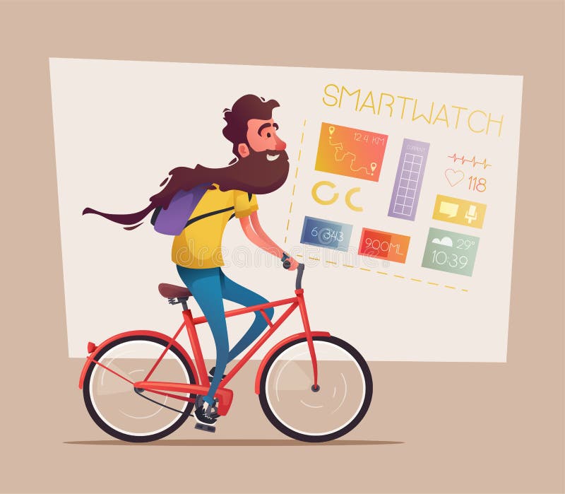 Uomo divertente con il giro lungo della barba una bici Bicicletta d'annata Illustrazione di vettore del fumetto illustrazione vettoriale Uomo divertente con il giro lungo della barba una bici Bicicletta d'annata Illustrazione di vettore del fumetto illustrazione vettoriale