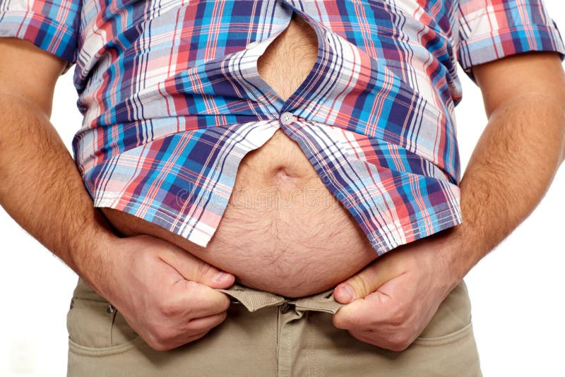 Uomo Grasso Con Una Grande Pancia. Immagine Stock - Immagine di