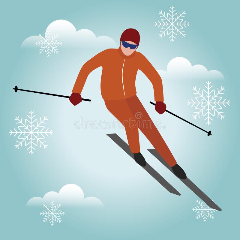 Uomo isolato isometrico di vettore più skiier Stile urbano e trucchi caldi in parco Sci alpino, sport invernali Giochi di Olimpic illustrazione di stock Uomo isolato isometrico di vettore più skiier Stile urbano e trucchi caldi in parco Sci alpino, sport invernali Giochi di Olimpic illustrazione di stock