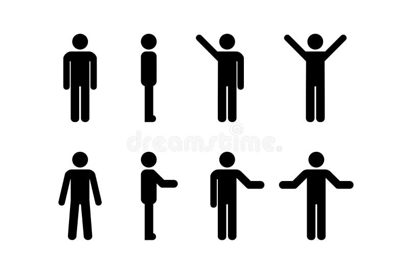 Uomo in piedi, figura umana Illustrazione vettoriale, pittogramma di diversi esseri umani royalty illustrazione gratis Uomo in piedi, figura umana Illustrazione vettoriale, pittogramma di diversi esseri umani royalty illustrazione gratis
