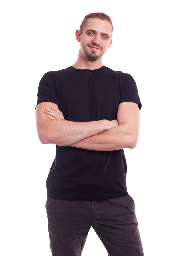 Uomo in una camicia nera immagini stock libere da diritti Uomo in una camicia nera immagini stock libere da diritti