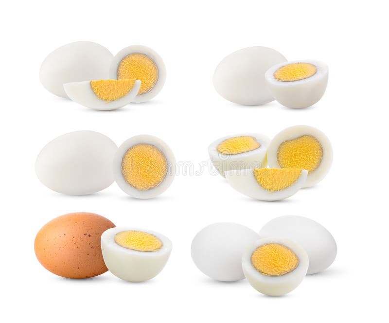 Uova bollite su fondo bianco fotografia stock