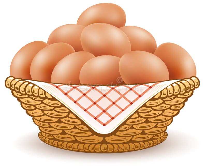 Uova in cestino isolato su bianco