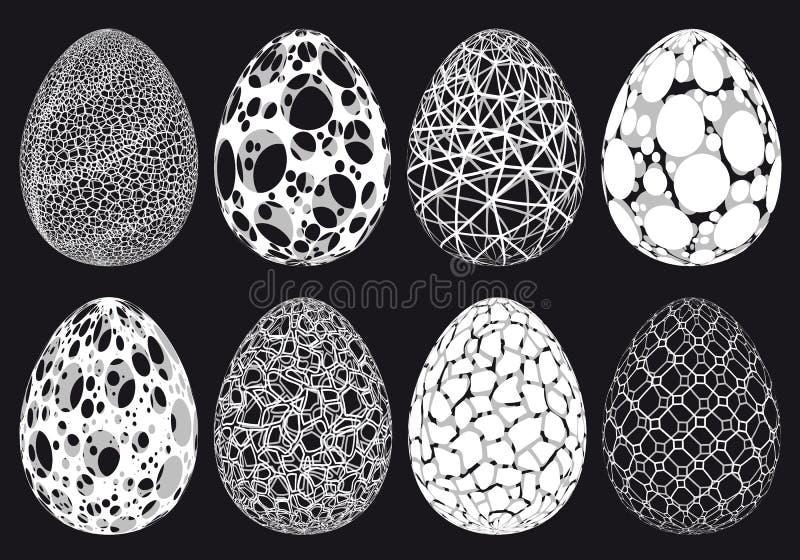 Uova di Pasqua astratte di 3D, insieme di vettore royalty illustrazione gratis