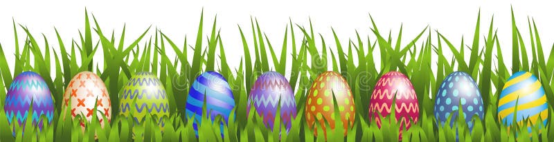 Uova di Pasqua Con erba royalty illustrazione gratis