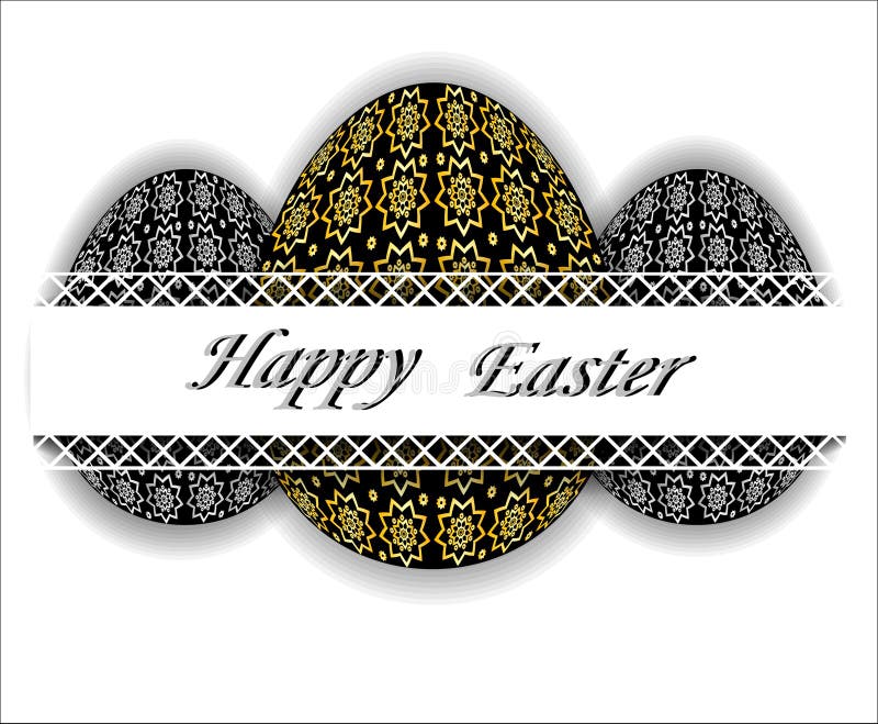 Uova di Pasqua con oro ed il modello floreale d'argento royalty illustrazione gratis Uova di Pasqua con oro ed il modello floreale d'argento royalty illustrazione gratis