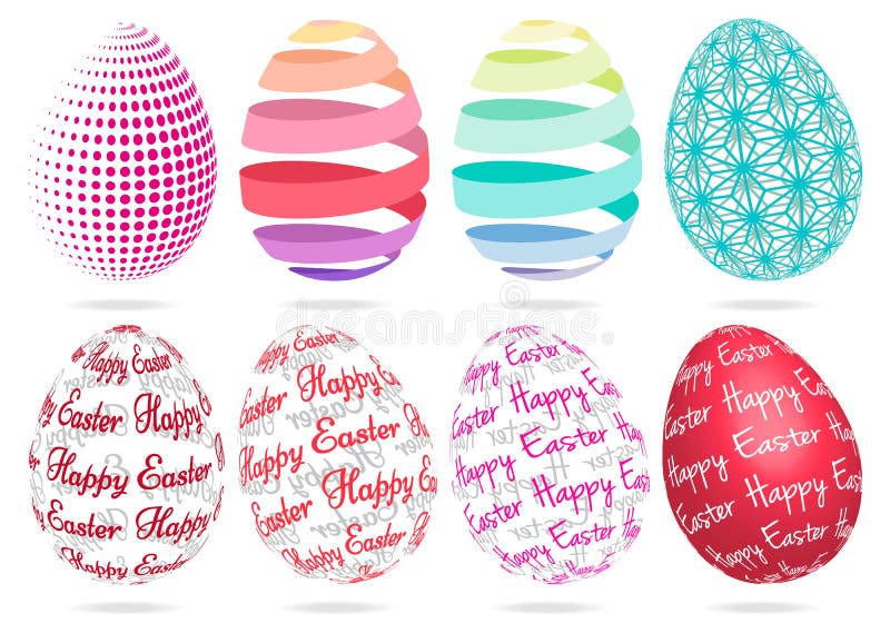 uova di Pasqua di 3D, insieme di vettore illustrazione di stock uova di Pasqua di 3D, insieme di vettore illustrazione di stock