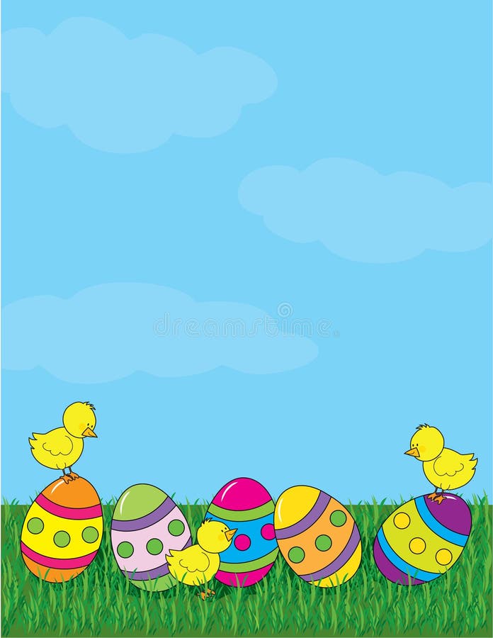 Uova di Pasqua ed erba illustrazione di stock