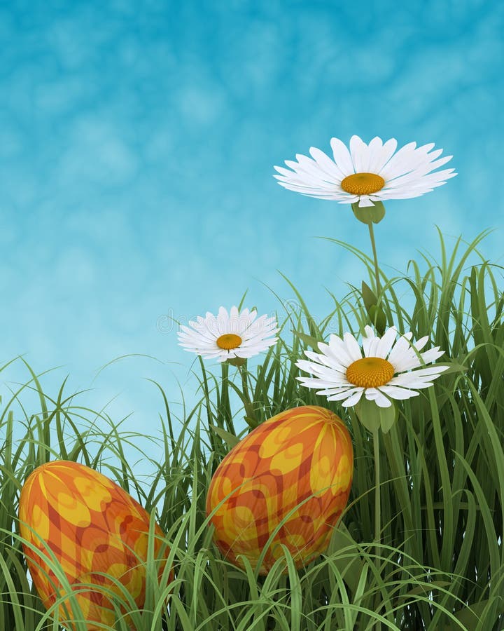 Uova di Pasqua In i fiori di primavera illustrazione vettoriale Uova di Pasqua In i fiori di primavera illustrazione vettoriale