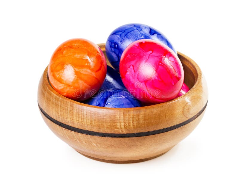 Uova di Pasqua In una ciotola immagine stock libera da diritti Uova di Pasqua In una ciotola immagine stock libera da diritti