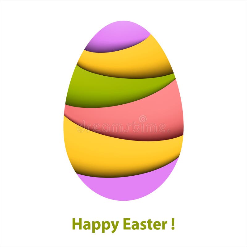 Uovo di Pasqua a strisce variopinto illustrazione di stock