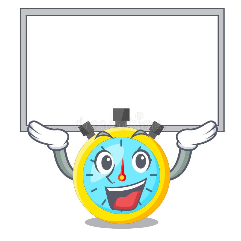 Funny Stopwatch, Timer, Timekeeping Character With Smiling Human Face