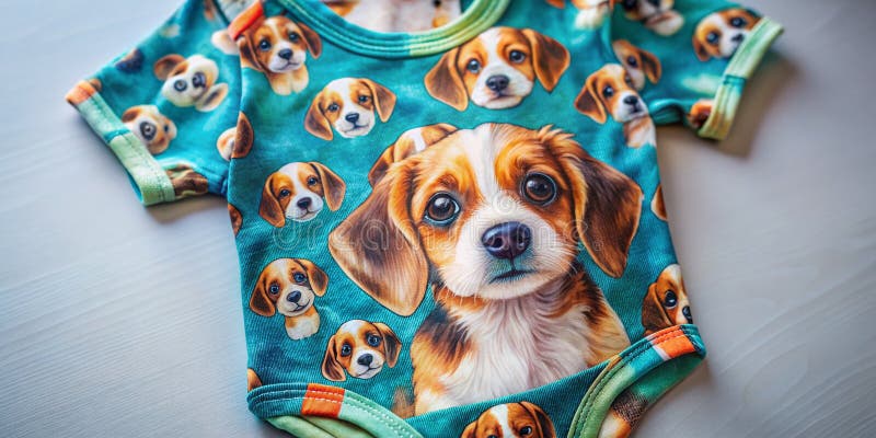 Up Close and Personal Exquisite Detail of a Dog Print Bodysuit Macro Photography Showcase royalty free illustration