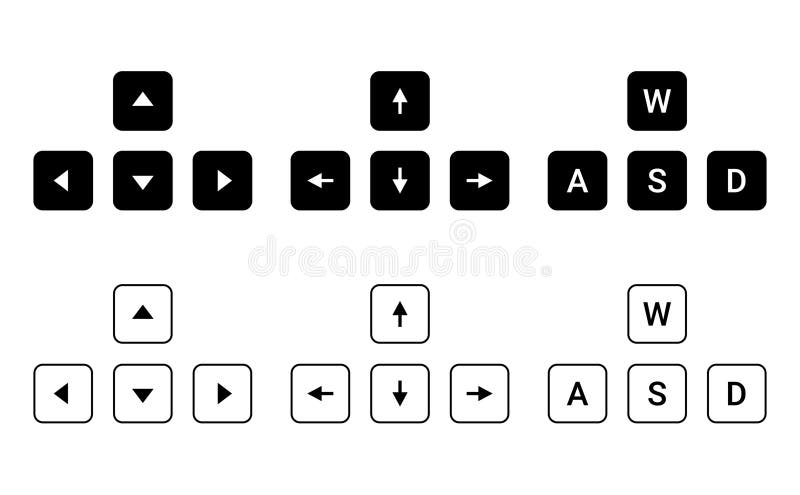 Up, down, right and left arrow icon. ASDW keyboard icon royalty free illustration