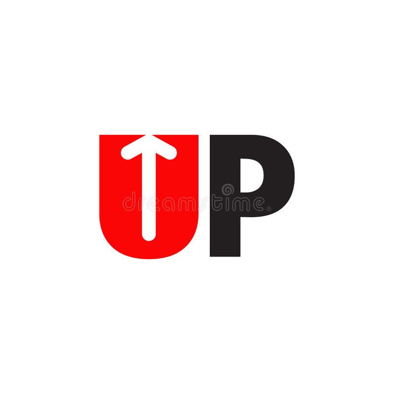 Up text logo icon design template royalty free illustration