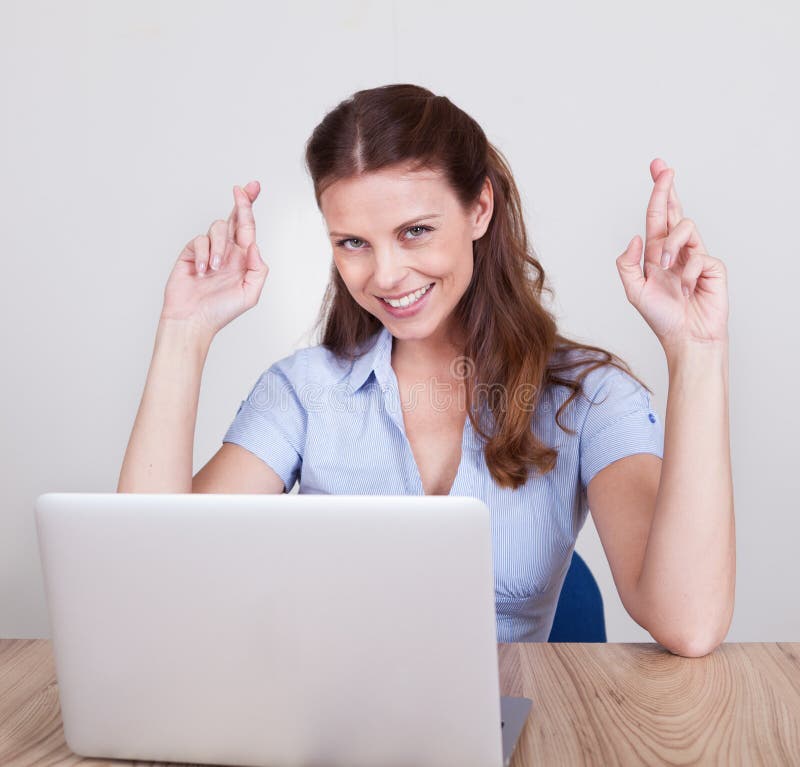 Upbeat successful young woman royalty free stock photos