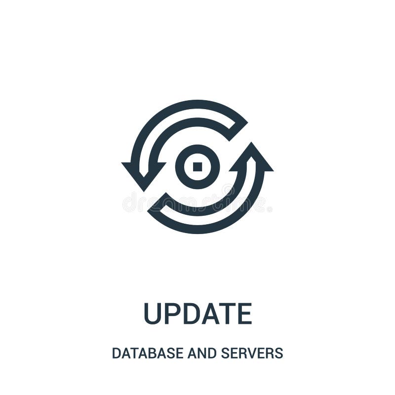 update icon vector from database and servers collection. Thin line update outline icon vector illustration vector illustration update icon vector from database and servers collection. Thin line update outline icon vector illustration vector illustration