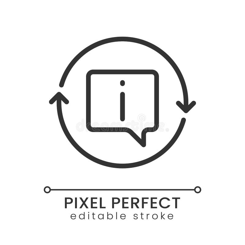 Update information pixel perfect linear icon stock illustration