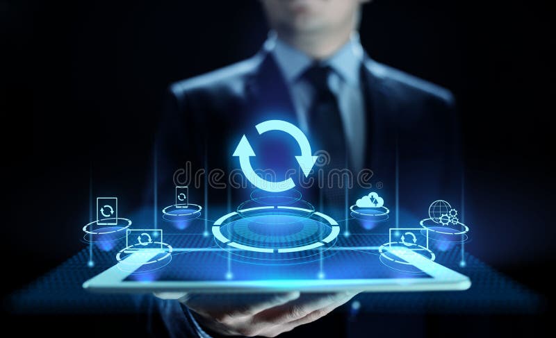 Update software application and hardware upgrade technology concept. royalty free stock photos Update software application and hardware upgrade technology concept. royalty free stock photos