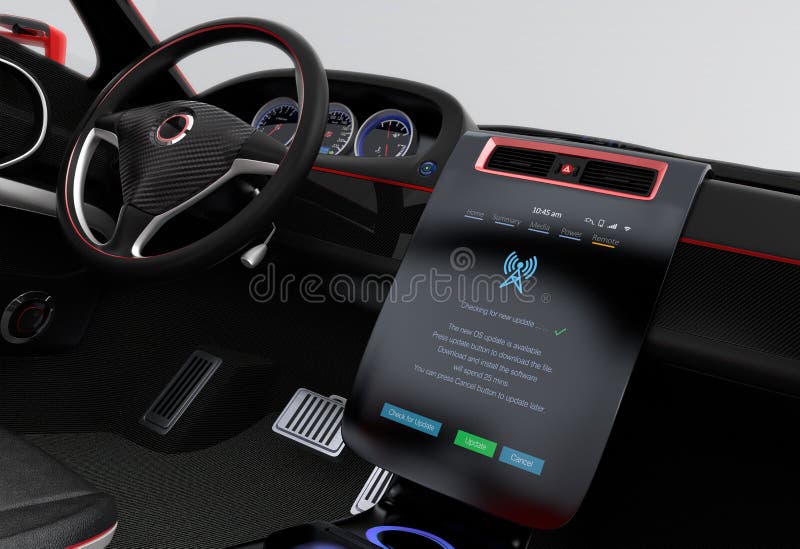 Update Vehicle Software Just Touch Cars Center Console Stock Photo